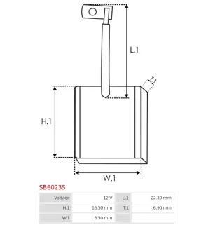 Charbon/balais de démarreur pour DENSO UD13817SB