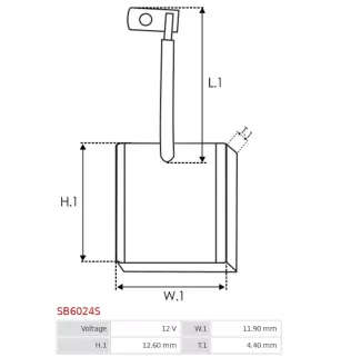 Charbon/balais de démarreur pour DENSO 4280007200, 4280007210, 4280008