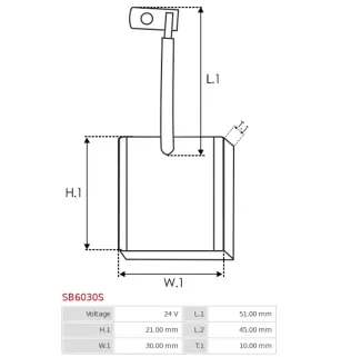 Charbon/balais de démarreur pour DENSO UD49533SB