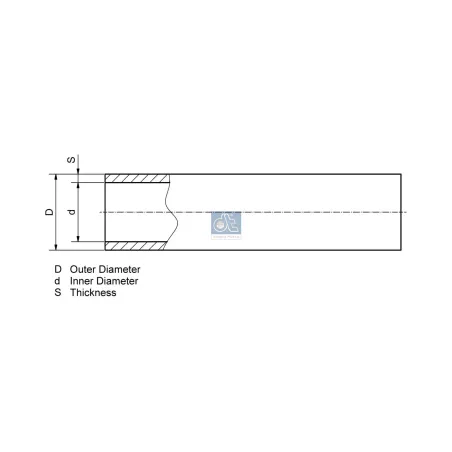 Tube polyamide, noir, d: 4 mm, D: 6 mm, L: 25 m, S: 1 mm, DIN 74324 Pour Iveco Midway, Midys, Powerstar, Stralis, S-Way, T-Way