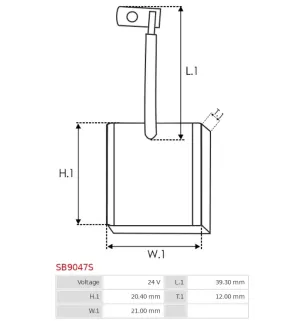 Charbon/balais de démarreur pour KAMAZ CT142-3708060