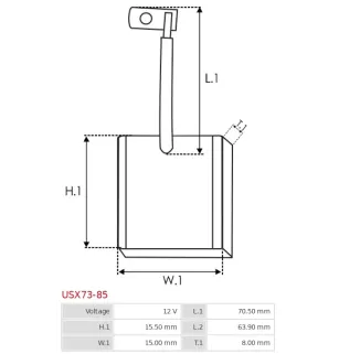 Charbon/balais de démarreur pour VALEO 532004B, 532004C, 532005A, 5320