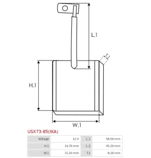 Charbon/balais de démarreur pour VALEO 533000A, 533001A, 533002A, 5330