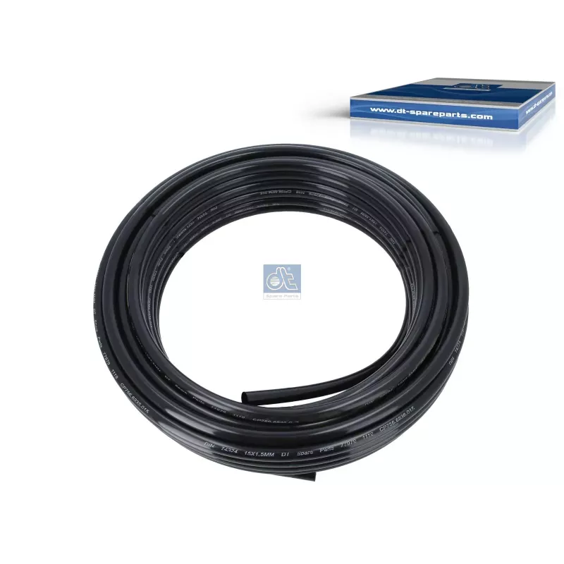 Tube polyamide, noir, d: 12 mm, D: 15 mm, L: 25 m, S: 1.5 mm, DIN 74324 Pour Mack Mid-Liner - MAN TG-Serie - Mercedes-Benz