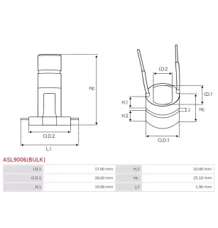 Anel de coletor do alternador Bosch 1124303001 para 1124303004