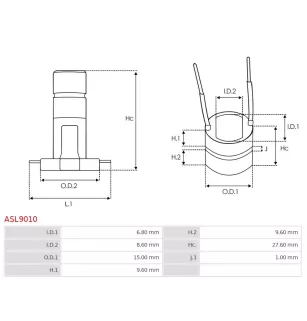 Bague collectrice d’alternateur AS-PL UD18325ASL, CARGO 135179, IKA 1.2043.0, VALEO 512006, CASCO CSL15108AS, CQ CQ1070004