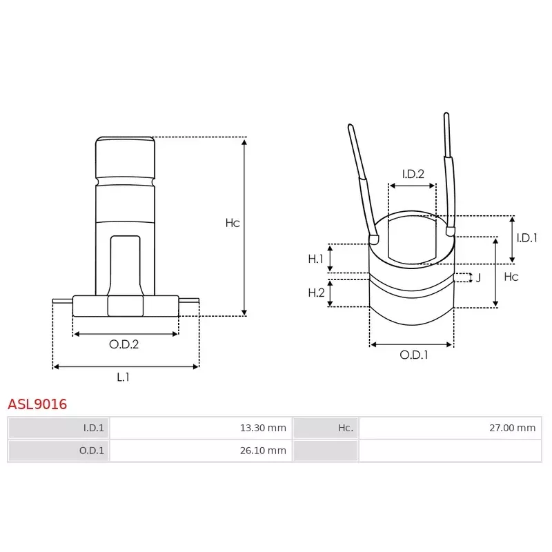 Bague collectrice d’alternateur CARGO 131219, MOTOROLA 512-055, CASCO CSL15100AS, CQ CQ1070006, ELECTROLOG SRG0520