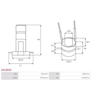 Bague collectrice d’alternateur CARGO 237323, CQ CQ1070048, ELECTROLOG SRG8002, SRG8901i, POWERMAX 1115439