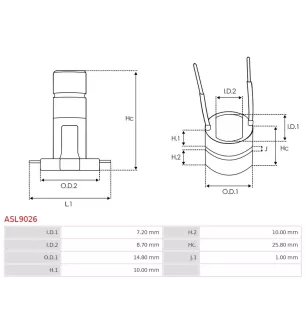 Bague collectrice d’alternateur AS-PL UD01941ASL pour DENSO 100211-4710, 1002114730 , 1012110070 , 1012111170 ,1012112130