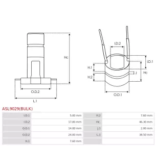 Bague collectrice d’alternateur AS-PL UD02462ASL pour UD02755ASL, BOSCH F00M502700, F00M502706, F00M502710, CARGO 332651