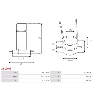 Bague collectrice d’alternateur AS-PL UD02758ASL pour UD18320ASL, CARGO 131819, IKA 1.2030.0, CASCO CSL40100AS, CQ CQ1070022