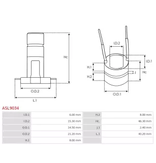 AS-PL UD02754ASL alternator collection ring for UD18323ASL