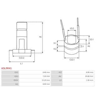 Bague collectrice d’alternateur AS-PL UD11604ASL pour UD15531ASL, UD18326ASL, CARGO 232401, ELECTROLOG SRG2607