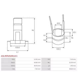 Bague collectrice d’alternateur AS-PL UD45111ASL pour MITSUBISHI A004TR5591ZT, A4TR5591ZT, A4TR5891, AS-PL A5046, A5368S