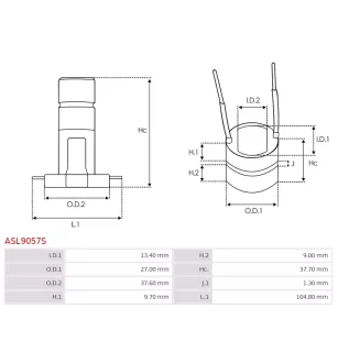 Bague collectrice d’alternateur AS-PL UD15313ASL, CARGO 233938, FORD F8WU10328BA, ELECTROLOG SRG8007, ERA 214017, KRAUF ASF3938