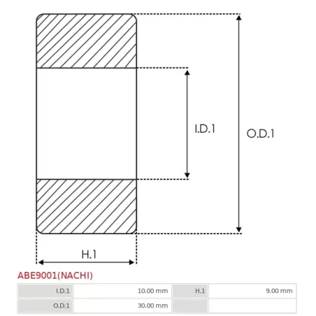 Palier AS-PL UD19462ABE(NACHI), BOSCH 1900905276, CARGO 140079, DELCO 10456462, DENSO 949100-1750, 949100-2160, 949100-3540