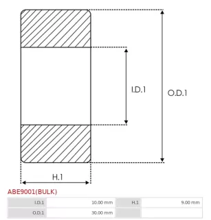 Palier BOSCH 1900905276, CARGO 140079, DELCO 10456462, DENSO 949100-1750, 949100-2160, 949100-3540, FAG 62002RSRC3