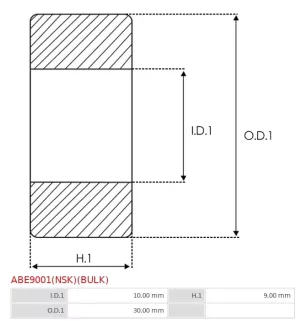 Palier BOSCH 1900905276, CARGO 140079, DELCO 10456462, DENSO 949100-1750, 949100-2160, 949100-3540, FAG 62002RSRC3