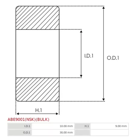 Palier BOSCH 1900905276, CARGO 140079, DELCO 10456462, DENSO 949100-1750, 949100-2160, 949100-3540, FAG 62002RSRC3