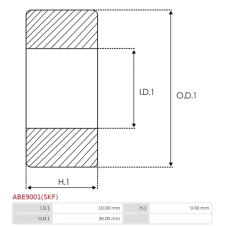 Palier AS-PL UD03017ABE, BOSCH 1900905276, CARGO 140079, DELCO 10456462, DENSO 949100-1750, 949100-2160, 949100-3540