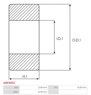 Palier AS-PL UD12689ABE(SKF) pour UD13389ABE, BOSCH 1120900001, 1120905002, 1120905008, 1120905022, 1120905023, 1120905025