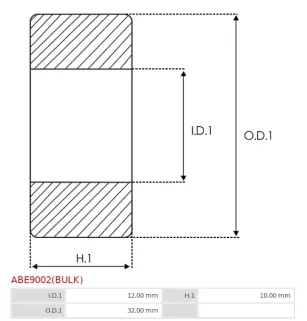 Palier AS-PL UD12689ABE(SKF) pour UD13389ABE, BOSCH 1120900001, 1120905002, 1120905008, 1120905022, 1120905023, 1120905025