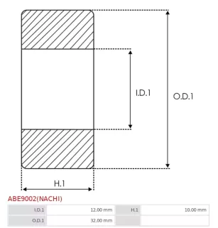 Palier AS-PL UD19463ABE(NACHI), BOSCH 1120900001, 1120905002, 1120905008, 1120905022, 1120905023, 1120905025, 1120905026