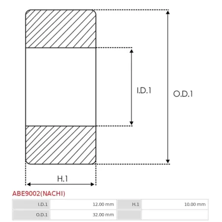 Paliers AS-PL UD19463ABE(NACHI), BOSCH 1120900001, 1120905002, 1120905008, 1120905022, 1120905023, 1120905025, 1120905026