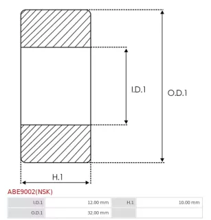 Paliers AS-PL UD12689ABE(SKF) pour UD13389ABE, UD801373(BOSCH)ABE, BOSCH 1120900001, 1120905002, 1120905008, 1120905022