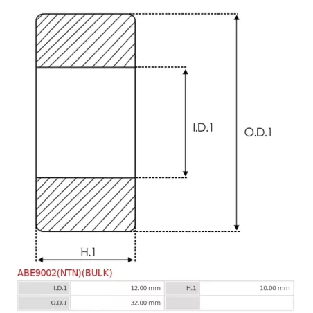 Palier AS-PL UD12689ABE(SKF) pour UD13389ABE, BOSCH 1120900001, 1120905002, 1120905008, 1120905022, 1120905023, 1120905025