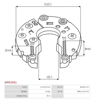 Rectificador alternador Hitachi LR180763