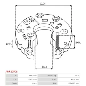 Pont de diodes 12V 50A Hitachi UD18794ARR LR1110735