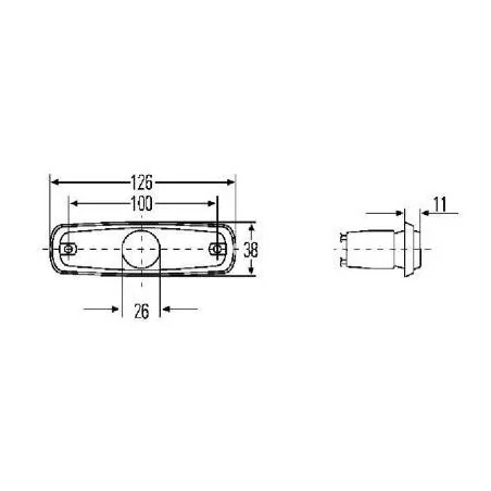 Feu latéral orange Hella 2PS 962 964-012