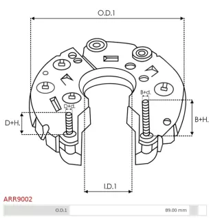 Redresseur d’alternateur 0R, AS-PL UD12660ARR, BRIGGS STRATTON 390240