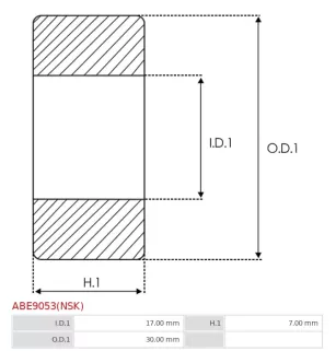 Palier CARGO 140225, HITACHI 2114-25502, 2114-25511, 2114-35511, IKA 8.8260.0, NISSAN 23338-M4900, 23358-07G00, NSK 6903VV