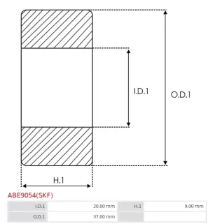 Palier AS-PL UD19500ABE(SKF), CARGO 140226, B140226, HITACHI 2114-35502, 2114-95502, IKA 8.8261.0, NISSAN 23339-T9000