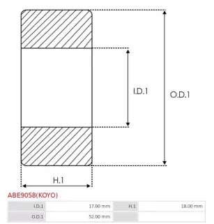 Palier AS-PL UD101092ABE(KOYO), CARGO 140754, 142018, 142356, IKA 8.8312.0, KOYO DG1752182RD, MITSUBISHI MD618630, S930P80570