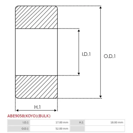 Palier AS-PL UD101092ABE(KOYO), CARGO 140754, 142018, 142356, IKA 8.8312.0, KOYO DG1752182RD, MITSUBISHI MD618630, S930P80570