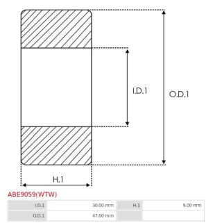 Palier AS-PL UD18301ABE, CARGO 140868, FAG 61906-2RSR, IKA 8.8431.0