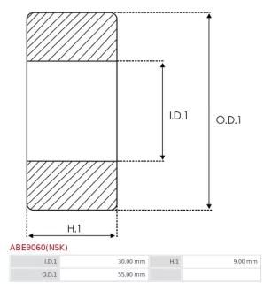 Palier HONDA 91001612004, NSK 16006CM, SKF 16006, BEARING SIZE 12/28X7, ELECTROLOG BEA7901B, KRAUF BSI6006