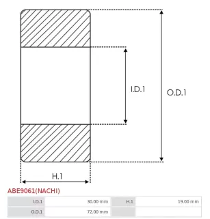 Palier AS-PL UD101847ABE(NACHI), BOSCH 2120900001, CARGO 140280, DAF 609900, FAG 63062RSR, 63062RSRC3, IKA 8.8241.0, 8.8241.7