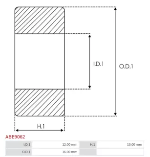 Palier SKF HK121613, ELECTROLOG BEA121613 pour BOSCH 0001109070, 0001223005, 0001223013, 0001223016