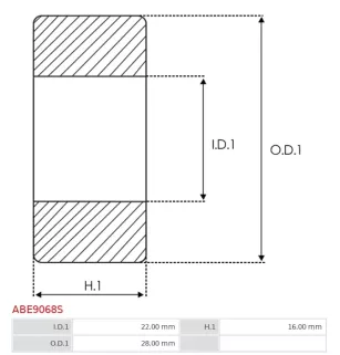 Palier AS-PL UD20783ABE pour UD46694ABE, BOSCH 2000910012, 9000910012, CARGO 140972, 141041, DAF 1337447, 1337460