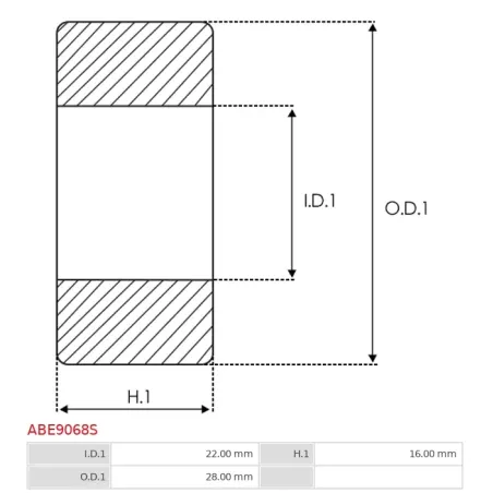 Palier AS-PL UD20783ABE pour UD46694ABE, BOSCH 2000910012, 9000910012, CARGO 140972, 141041, DAF 1337447, 1337460