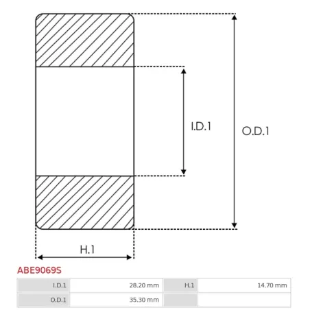 Palier AS-PL UD20891ABE, BOSCH 1000917009, 1000917010, 1000917012, CARGO 142001, FAG F-600387, IKA 8.4090.0, INA F-235208