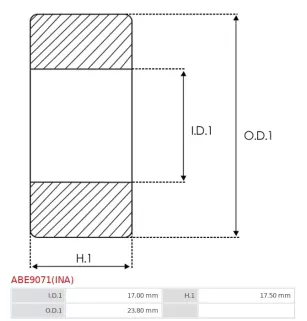 Palier AS-PL UD13400ABE, CARGO 140120, CHRYSLER 2095037, 2098512, 3755184, DELCO 7451763, 7451931, 7454763, 9418076, 9424225