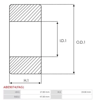 Palier AS-PL UD18304ABE, CARGO 140266, FAG 623032RSRC3, IKA 8.8257.0, MAGNETI MARELLI 24940240, MITSUBISHI ME700778, ME701254