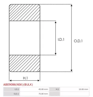 Palier AS-PL UD03618ABE, BOSCH 1900900206, 2000900001, CARGO 140649, DAF 693029, FAG 16009, FIAT 9925342, IKA 8.8552.0