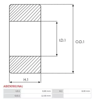 Palier AS-PL UD03640(INA)ABE, CARGO 140751, DELCO 9441510, IKA 8.8674.0, INA HK0808, LUK 7170047, SKF HK0808-B, VALEO 190053