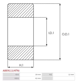 Palier IKA 8.8306.0, NSK 6004DW, ELECTROLOG BEA6004DW, RCP 190755